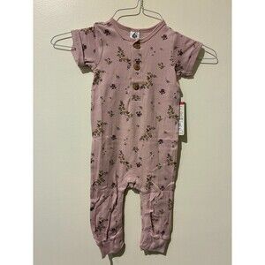 NWT Gerber Light Purple Floral Short-Sleeve Jumpsuit - 18M